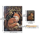 Personalized Forest Fox Witchy Grimoire PU Leather Journal Notebook Card Pack Pen Set with Lock Text and 300 Kraft Pages Birthday Gift for Girls Women