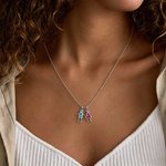 Personalisierte 1-7 Kinder Anhänger Halskette mit Birthstone Dainty Schmuck Jahrestag Geburtstag Geschenk für Mama Oma