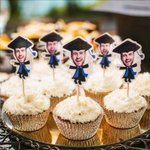Personalized Graduation Photo Cupcake Toppers Cake Decorations Party Favors Gift for Graduates