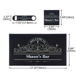 Personalized Retro Bar Mat Coaster Bottle Opener Set with Text and Year Bar Accessory Father's Day Birthday Gift for Bartender Cocktail Lover