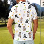 Personalized Golf Theme Face Photo Breathable Polo Shirt with Nickname Golf Club Birthday Father's Day Gift for Golf Players Fathers