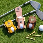 Sac à balles de golf en cuir PU avec nom et porte tee Cadeau d'anniversaire pour les amateurs de golf