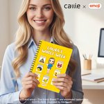 Personalised Playful emoji Scene Cartoon A5 Spiral Notebook with Name Weekly Record Business Trip Birthday Gift for Women | Callie × emoji ™