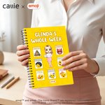 Personalised Playful emoji Scene Cartoon A5 Spiral Notebook with Name Weekly Record Business Trip Birthday Gift for Women | Callie × emoji ™