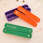 Personalized Multicolour 3D-Printed Am Pm Weekly Pill Organizer with 7 Days Pill Compartments and Name Travel Essential Get Well Gift for Family Friend