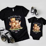 T-shirt de bébé personnalisé avec nom et année Cadeau de fête des pères pour le père de l'enfant