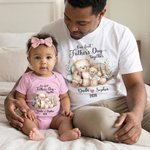 T-shirt de bébé personnalisé avec nom et année Cadeau de fête des pères pour le père de l'enfant