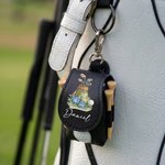 Sac à balles de golf en cuir PU avec nom et porte tee Cadeau d'anniversaire pour les amateurs de golf