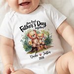 T-shirt de bébé personnalisé avec nom et année Cadeau de fête des pères pour le père de l'enfant