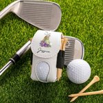 Sac à balles de golf en cuir PU avec nom et porte tee Cadeau d'anniversaire pour les amateurs de golf