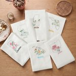Serviette de table en lin brodée multicolore avec nom Décoration de table Voyage Anniversaire Cadeau pour la famille Amis