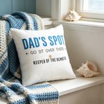 Personalised Go Sit Over There Multicolour Text Soft Cushion Cover with Remote Pocket Birthday Father's Day Housewarming Gift for Dad Family