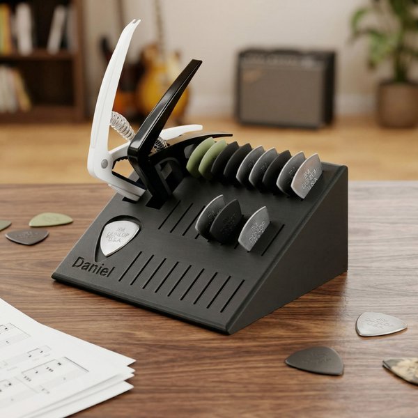 Boîte de rangement pour médiator de guitare Multicolore Imprimé 3D Personnalisé Cadeau d'anniversaire pour musicien Guitariste