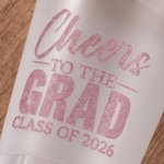 Personalized Graduation Cap Congrats Frosted Plastic Cups with Name and Year Set of 10 Graduation Party Favor for Graduates