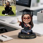 Personalized Mini 3D Graduation Photo Figurine Plaque with Text Anniversary Graduation Keepsake Birthday Gift for Graduates