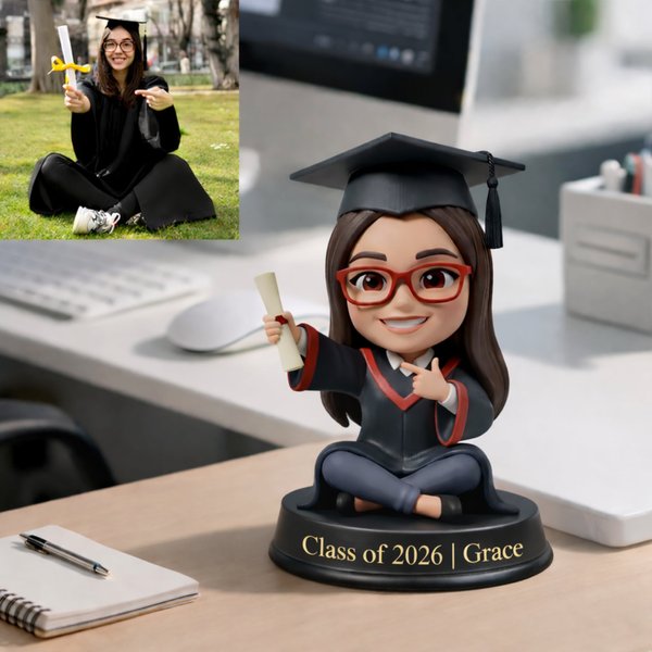 Personalized Mini 3D Graduation Photo Figurine Plaque with Text Anniversary Birthday Gift for Graduates