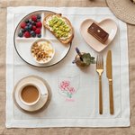 Serviette de table en lin brodée multicolore avec nom Décoration de table Voyage Anniversaire Cadeau pour la famille Amis