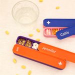 Personalized Multicolour 3D-Printed Am Pm Weekly Pill Organizer with 7 Days Pill Compartments and Name Travel Essential Get Well Gift for Family Friend