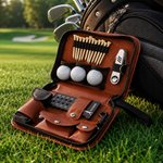 Personalised Classic Golf Pattern Golf Organizer Pouch and Golf Tools Set with Name Daily Use Father's Day Birthday Gift for Golf Lovers