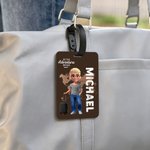 Personalized Cartoon Travel Character Luggage Tag with Name Travel Accessories Birthday Gift for Family Travel Lovers