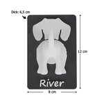 Personalisierter Haken mit Hundemotiv und Namen | 3D-gedruckt | Leinen- und Halsbandhalter | Wohndeko | Geschenk zur Hauseinweihung für Hundeliebhaber