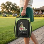 Personalized Golf Theme Birth Flower Large Golf Shoe Bag with Name Golf Club Birthday Gift for  Golf Lover Player