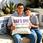 Personalised Go Sit Over There Multicolour Text Soft Cushion Cover with Remote Pocket Birthday Father's Day Housewarming Gift for Dad Family