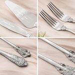 Set de couteau pelle fourchettes à gâteau personnalisé avec nom et date - Boîte cadeau incluse - Cadeau mariage fiançailles anniversaire pour couple