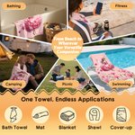 Personalised Birth Flower Fairy Quick Dry Oversized Beach Towel with Name Beach Party Summer Holiday Gift for Kids Women