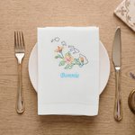Serviette de table en lin brodée multicolore avec nom Décoration de table Voyage Anniversaire Cadeau pour la famille Amis