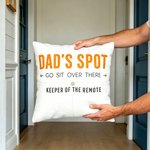 Personalised Go Sit Over There Multicolour Text Soft Cushion Cover with Remote Pocket Birthday Father's Day Housewarming Gift for Dad Family