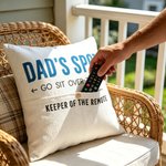 Personalised Go Sit Over There Multicolour Text Soft Cushion Cover with Remote Pocket Birthday Father's Day Housewarming Gift for Dad Family