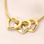 Personalisierte Herzanhänger-Halskette mit 1–12 eingravierten Namen | Familienschmuck | Muttertag Geburtstag Jahrestag Geschenk für Frauen Mama Oma