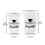 Personalized Graduation Cap Congrats Frosted Plastic Cups with Name and Year Set of 10 Graduation Party Favor for Graduates