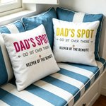 Personalised Go Sit Over There Multicolour Text Soft Cushion Cover with Remote Pocket Birthday Father's Day Housewarming Gift for Dad Family