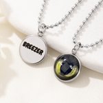 Son regard veille sur vous à chaque instant - Collier photo œil d'animal et nom personnalisé - Cadeau commémoratif pour les ami et la famille
