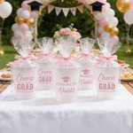 Personalized Graduation Cap Congrats Frosted Plastic Cups with Name and Year Set of 10 Graduation Party Favor for Graduates