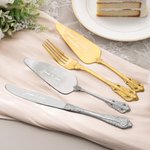 Set de couteau pelle fourchettes à gâteau personnalisé avec nom et date - Boîte cadeau incluse - Cadeau mariage fiançailles anniversaire pour couple