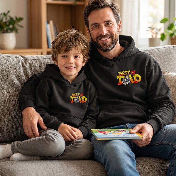 Personalized Best Dad Heart Watercolour Photo T-shirt Sweatshirt Hoodie with Text Everyday Wear Father's Day Birthday Gift for Dad Grandpa