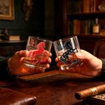 Personalized Chinese-Style Horse 10 oz Rock Whiskey Glass with Name and Auspicious Words Anniversary Birthday Gift for Man Whiskey Enthusiast