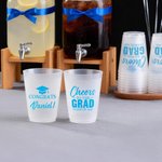 Personalized Graduation Cap Congrats Frosted Plastic Cups with Name and Year Set of 10 Graduation Party Favor for Graduates