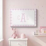 Personliga minimalistiska rutiga monogram Canvas-tryck väggkonst barnkammare dekor skepp från USA husvärmningsdopgåva för nya föräldrar