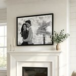 Personalized Black and White Photo Canvas Painting with Name and Year Wall Displays Home Decor Ship from USA Anniversary Day Gift for Couple Newlywed
