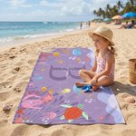 Personalisierte Multicolor Ozean Tiere weichen schnell trocknenden Strand Handtuch mit Namen Strand Party Geburtstagsgeschenk für Ocean Lover