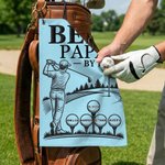 Personalized Best Daddy Multicolor Waffle Quick Dry Name Golf Towel with Carabiner Sports Accessory Birthday Father's Day Gift for Dad Golf Players