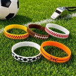 Personalised Ball Sports Silicone Band Bracelet with Engraved Text Birthday Game Day Gift for Sports Lovers
