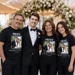 Personalised Proud of The Bride/Bridegroom Photo 100% Cotton Soft T-shirt with Name and Date Wedding Anniversary Gift for Family