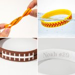 Personalised Ball Sports Silicone Band Bracelet with Engraved Text Birthday Game Day Gift for Sports Lovers