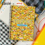 Personalized Playful emoji Scene A5 Spiral Notebook with Name and Text Daily Use Birthday Gift for Kids Students | Callie × emoji ™