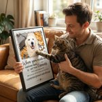Personalised Warm Pet Photo Paw Print Framed Canvas Print with Name Home Decor Ship from USA Memorial Sympathy Gift for Pet Owners Lovers